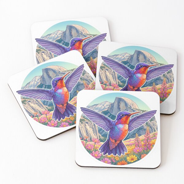 Item preview, Purple Hummingbird and Yosemite Flowers designed and sold by SCHummingbirds.