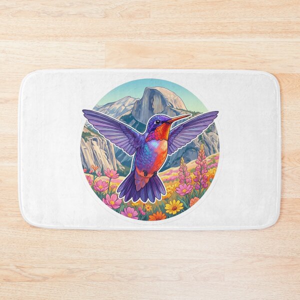 Item preview, Purple Hummingbird and Yosemite Flowers designed and sold by SCHummingbirds.