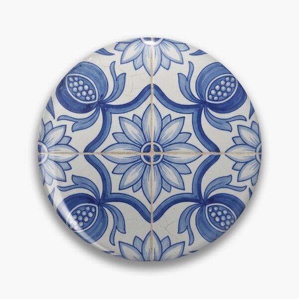 Item preview, Ceramic panel with pomegranates and blue and white flowers designed and sold by Akalouka.