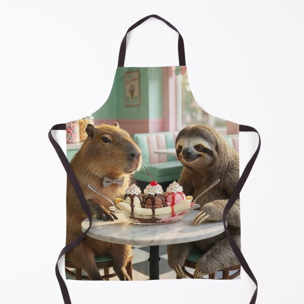 Item preview, Adorable Capybara and Sloth Share Banana Split designed and sold by Tridentulus.