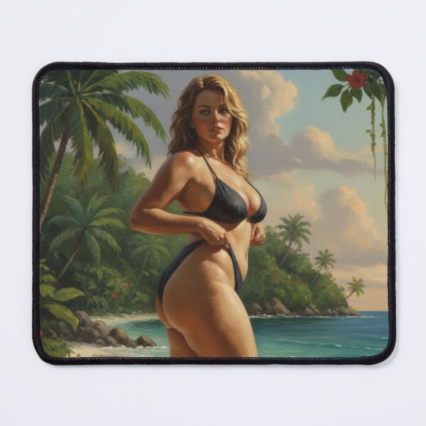 Item preview, beautiful blonde woman on the tropics. designed and sold by Chubby Chase.