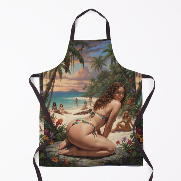 Item preview, curly hair redhead on a beach. designed and sold by Chubby Chase.