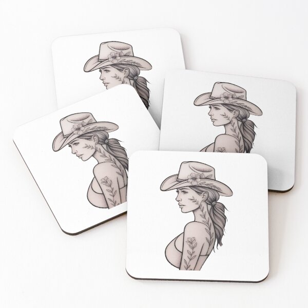 Item preview, Modern Cowgirl Minimalist tattoo cowgirl design designed and sold by Uglyandcute.
