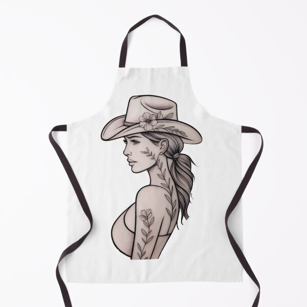 Aperçu de l'œuvre Tatouage minimaliste moderne de cowgirl créée et vendue par Uglyandcute.