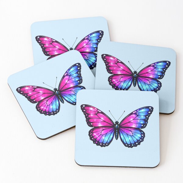 Item preview, “Bright Pink Blue Gradient Butterfly” designed and sold by Good Vibes .