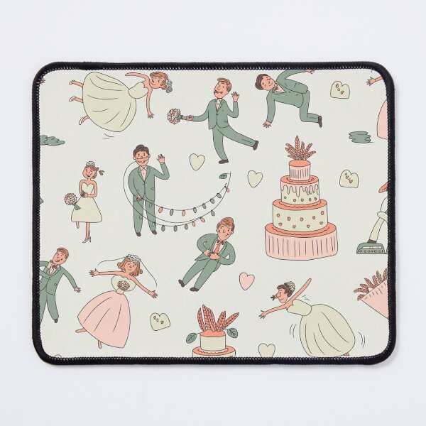 Item preview, Whimsical Wedding Reception Dance Pattern - Pastel Pink & Green Romance designed and sold by Midnight Veil Designs.