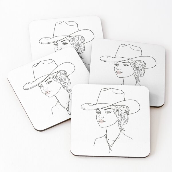 Item preview, Modern Cowgirl Minimalist tattoo cowgirl design designed and sold by Uglyandcute.