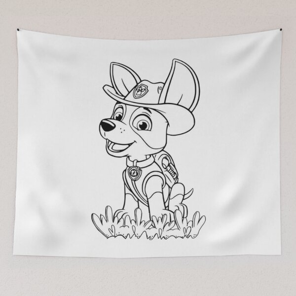 Item preview, Tracker Paw Patrol Line Art - Jungle Pup Coloring Page designed and sold by Rafcioo.