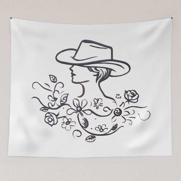 Item preview, Modern Cowgirl Minimalist tattoo cowgirl design designed and sold by Uglyandcute.