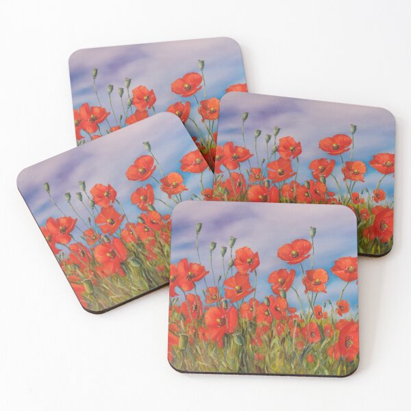 Item preview, Poppy Symphony – Red Blooms Reaching the Sky designed and sold by JurateArt-DK.