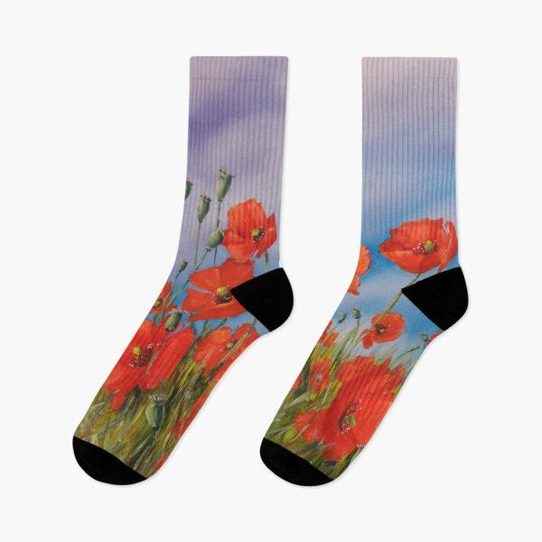 Item preview, Poppy Symphony – Red Blooms Reaching the Sky designed and sold by JurateArt-DK.
