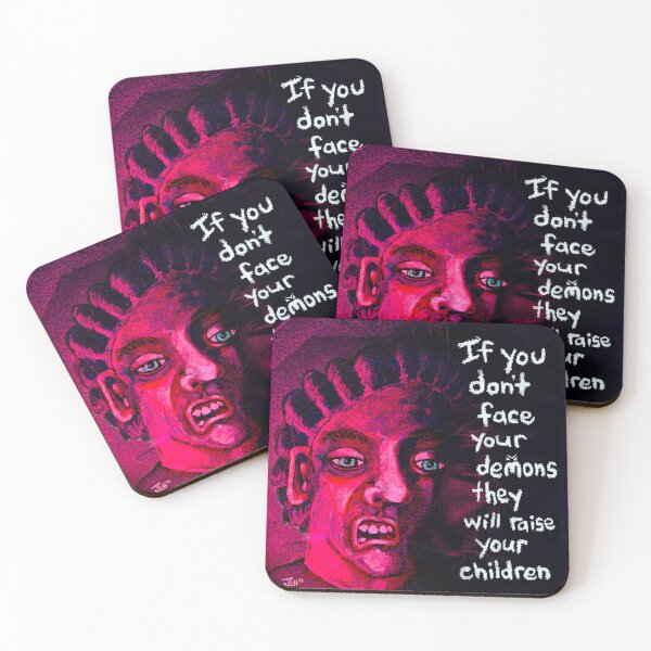 Item preview, If You Don't Face Your Demons They Will Raise Your Children Dark Quote Art designed and sold by Jacob Hokanson.