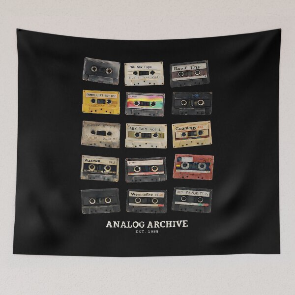 Item preview, Analog Archive Cassette Tape Grid Lofi-Analog Neo-Grunge Nostalgia designed and sold by Thread-Riot.