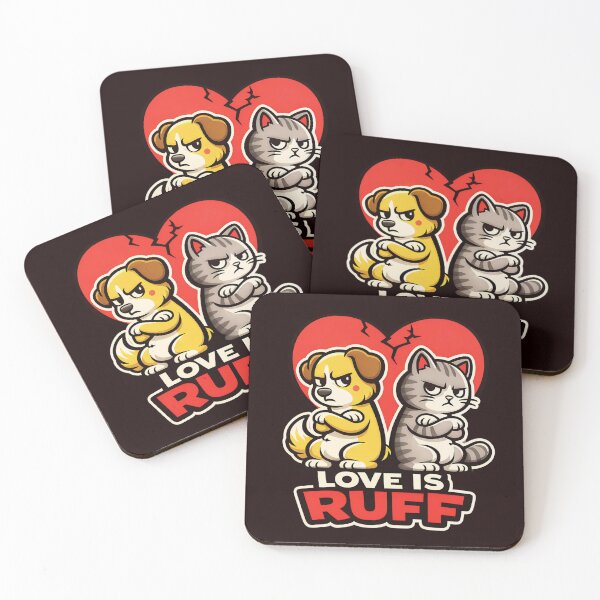 Item preview, Love Is Ruff – Funny Dog and Cat Love Design designed and sold by Irysek.
