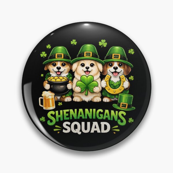 Item preview, Shenanigans Squad Funny St Patrick's Day Dog Shamrock designed and sold by Imaginarium Design.