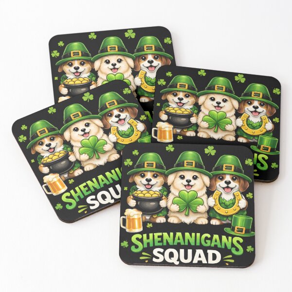 Item preview, Shenanigans Squad Funny St Patrick's Day Dog Shamrock designed and sold by Imaginarium Design.