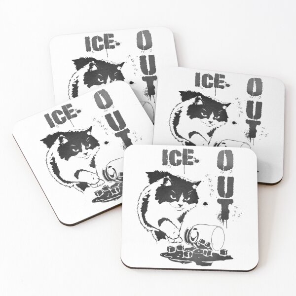 Item preview, ICE OUT - Black Stencil Cat - Gritty Activist Streetwear Graphic designed and sold by mongeekshirts.