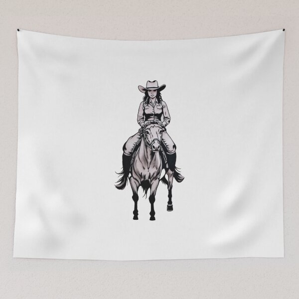 Item preview, Modern Cowgirl Minimalist tattoo cowgirl design designed and sold by Uglyandcute.