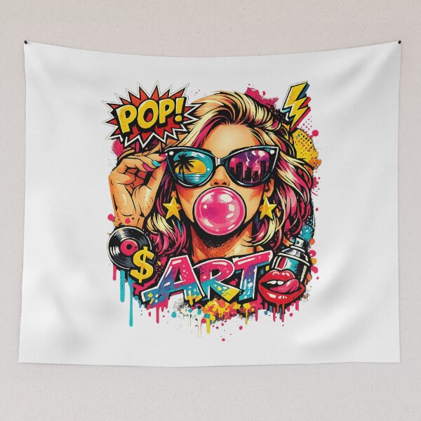 Item preview, Pop Culture Bubblegum Girl Graffiti Collage Acid Graphic Neon Glam designed and sold by Thread-Riot.
