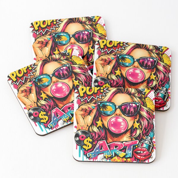 Item preview, Pop Culture Bubblegum Girl Graffiti Collage Acid Graphic Neon Glam designed and sold by Thread-Riot.