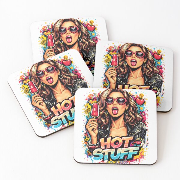 Item preview, Hot Stuff Pop-Art Girl Graffiti Splash Acid Graphic Neon Attitude designed and sold by Thread-Riot.
