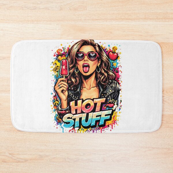 Item preview, Hot Stuff Pop-Art Girl Graffiti Splash Acid Graphic Neon Attitude designed and sold by Thread-Riot.