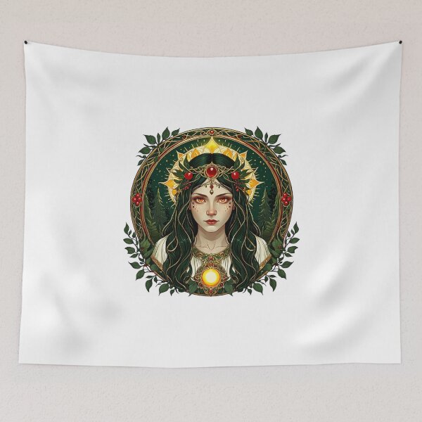 Item preview, Slavic Forest Sun Maiden T-Shirt – Folk Art Nouveau Goddess Design designed and sold by LONE SPIRIT CO..