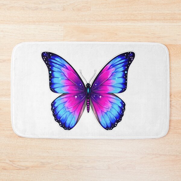 Item preview, “Vivid Blue and Pink Butterfly Art” designed and sold by Good Vibes .