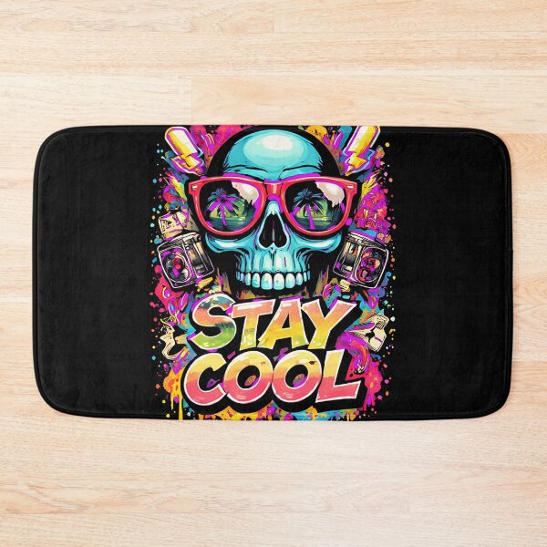 Item preview, Stay Cool Skull Graffiti Pop-Art Acid Graphic Neon Rebel designed and sold by Thread-Riot.