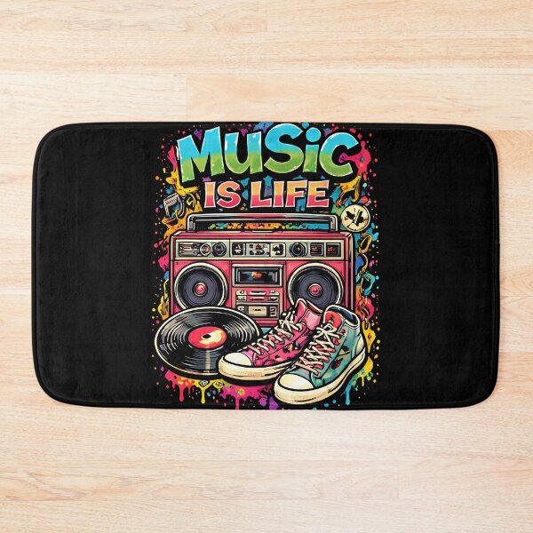 Item preview, Music Is Life Boombox Retro Graffiti Pop-Art Neon Nostalgia designed and sold by Thread-Riot.