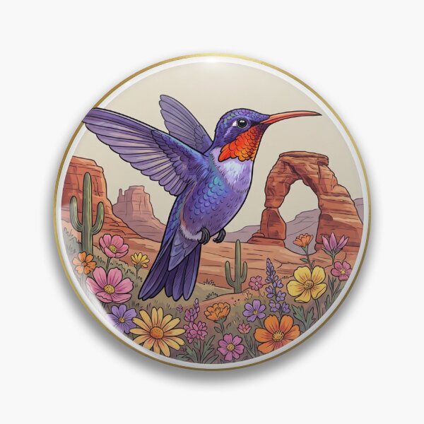 Item preview, Moab Hummingbird and Flowers designed and sold by SCHummingbirds.