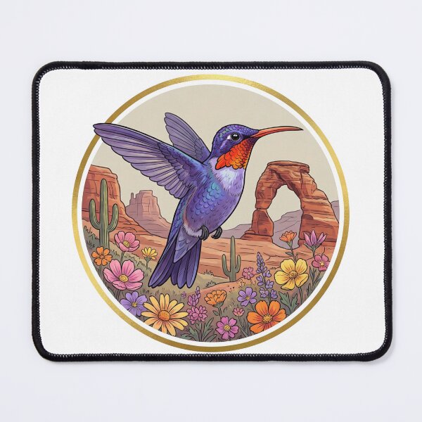 Item preview, Moab Hummingbird and Flowers designed and sold by SCHummingbirds.