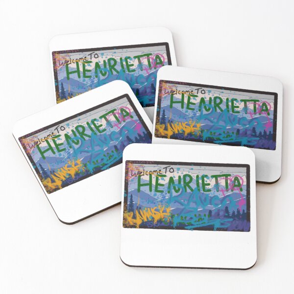 Item preview, The raven cycle Welcome to Henrietta sign with graffiti covering it  designed and sold by SilvaTener.