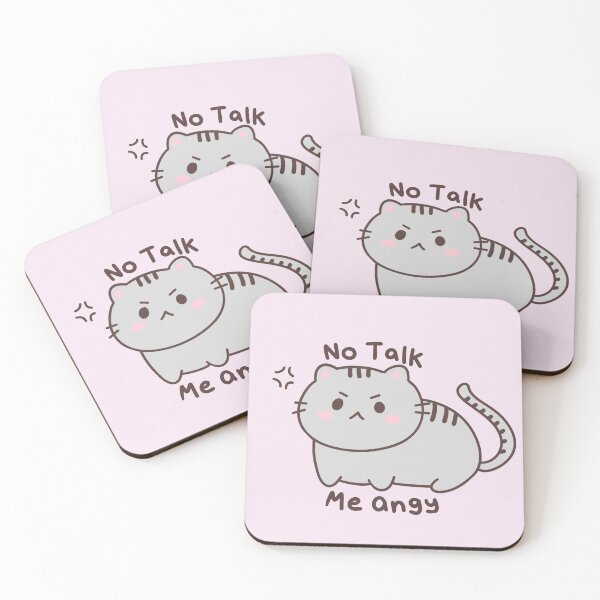 Item preview, No Talk Me Angy - Cute Grumpy Cat designed and sold by ShyHomebodyClub.