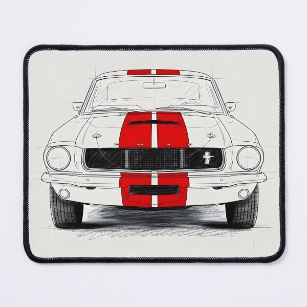Item preview, Vintage Mustang Racing Stripe Blueprint Poster – Classic Muscle Car Art designed and sold by Motorline44.