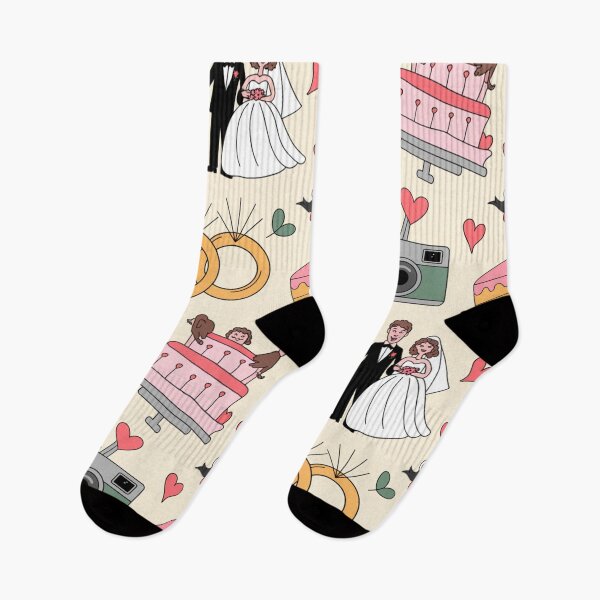 Item preview, Joyful Whimsical Wedding Pattern - Daisies, Cakes, Rings & Happy Couples designed and sold by Midnight Veil Designs.