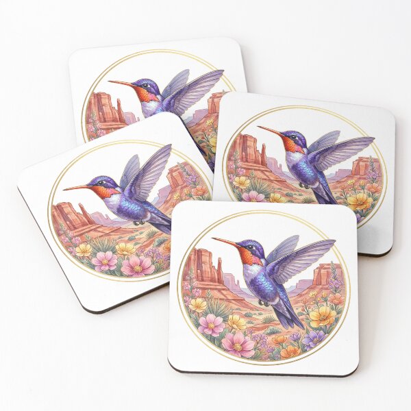 Item preview, Moab Hummingbird and Flowers designed and sold by SCHummingbirds.