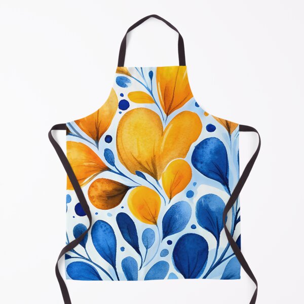 Item preview, Heart №43 Ethereal Watercolor Blue and Orange Leaf Heart designed and sold by SyberGen.
