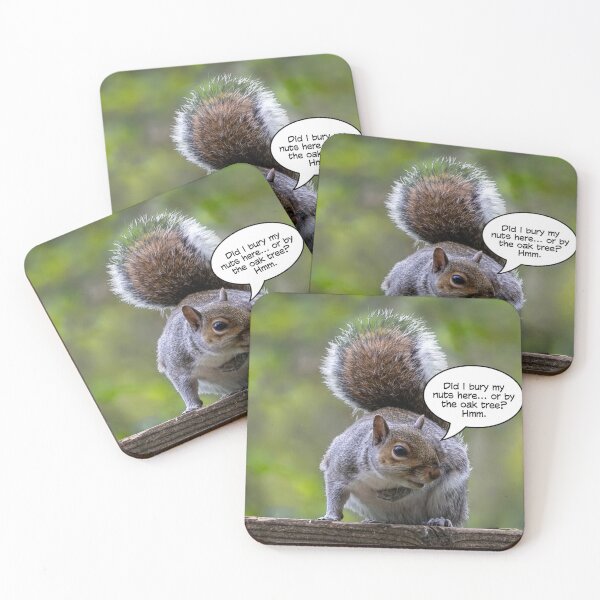 Item preview, Funny Forgetful Squirrel: "Did I Bury My Nuts Here?" designed and sold by VistaPainterArt.