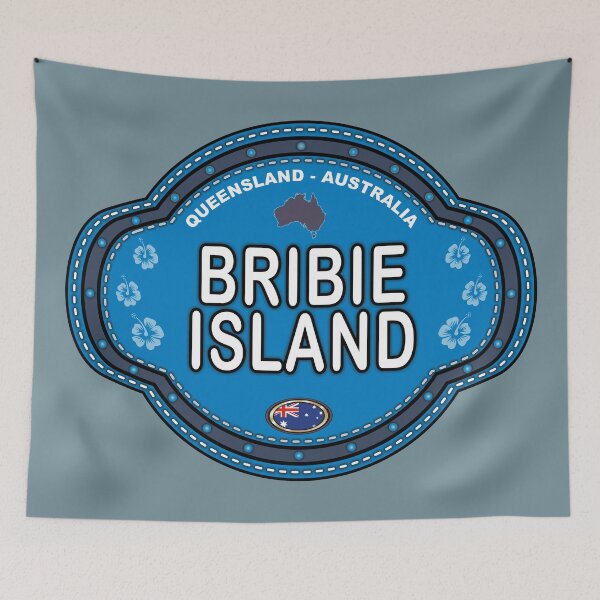 Item preview, Bribie Island Australia stitching effect emblem designed and sold by studioss76.