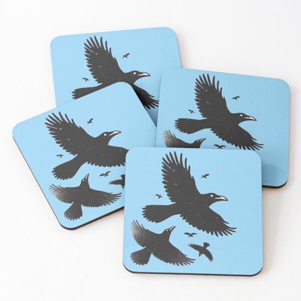 Item preview, Crows in flight rubber stamp designed and sold by RapTops.