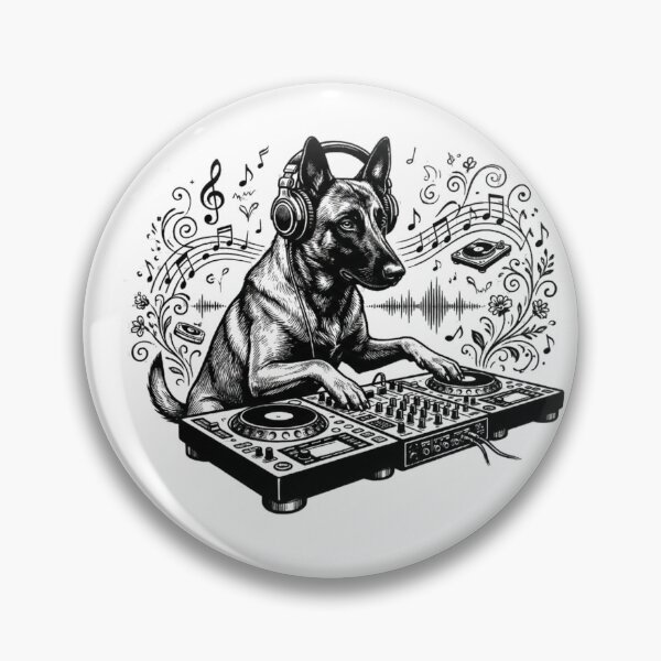 Item preview, DJ Dog – Malinois Turntable Vibes | Streetwear Music Graphic designed and sold by Beats & Barks.