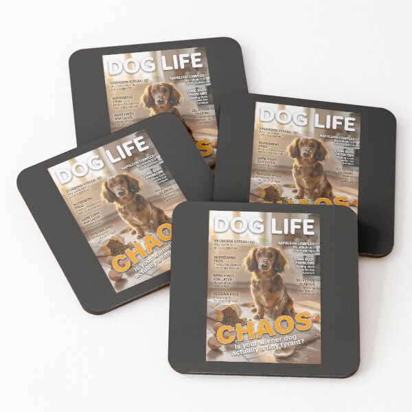 Artikelvorschau, DOG LIFE Lustiges Magazin-Cover: CHAOS Dackel (Dackel-Tyrann) Kunst entworfen und verkauft von FrancophileFun.