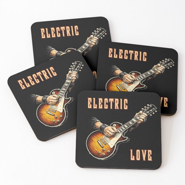 Item preview, Electric Love - Vintage Rock Guitar Design designed and sold by SouthVibeDesign.