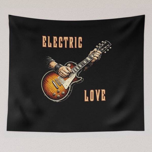 Item preview, Electric Love - Vintage Rock Guitar Design designed and sold by SouthVibeDesign.