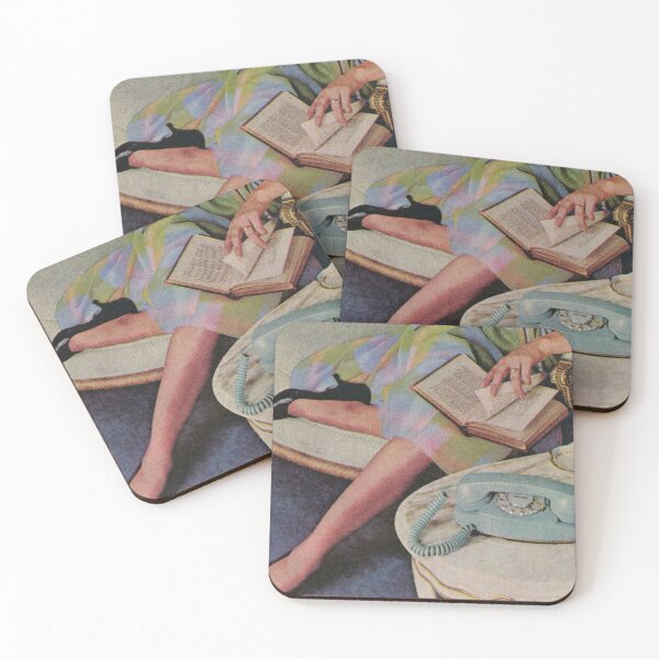 Item preview, 1960s Scene - Classy Woman Reading & Pastel Dial Phone designed and sold by The Sticker Bureau.