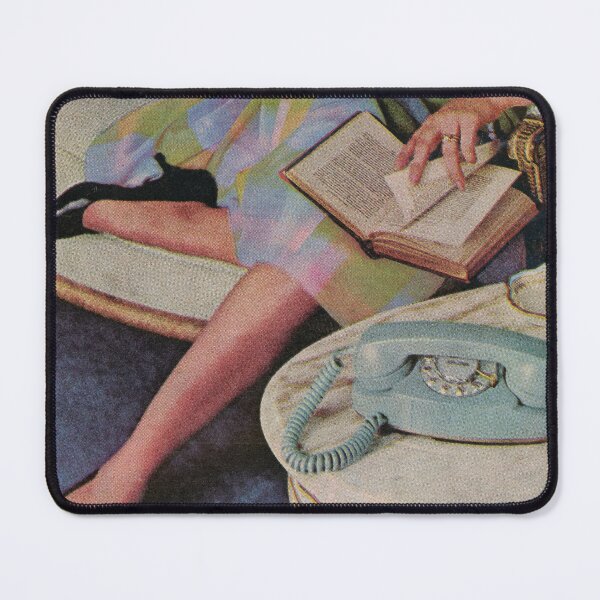 Item preview, 1960s Scene - Classy Woman Reading & Pastel Dial Phone designed and sold by The Sticker Bureau.