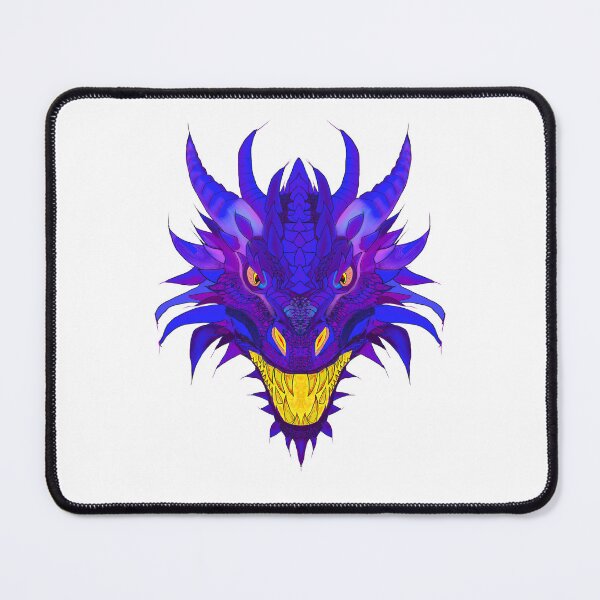 Item preview, Electric Cobalt Wyrm - Royal Purple Dragon Head Art designed and sold by ReignDesignsArt.