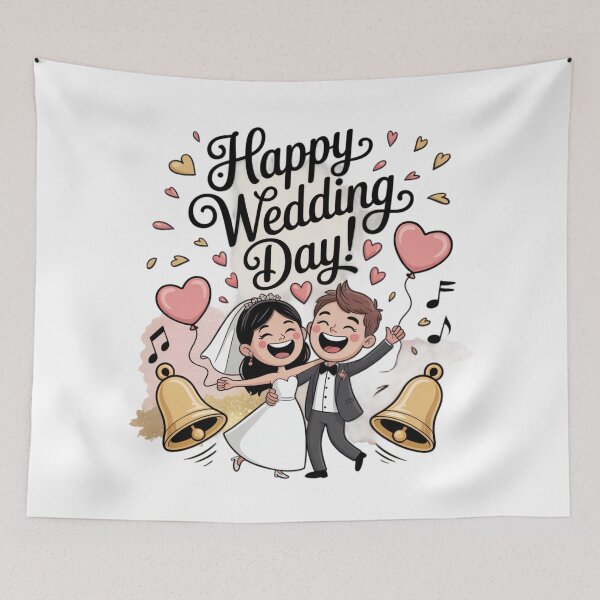 Item preview, Happy Wedding Day! Joyful Dancing Bride & Groom Celebration designed and sold by Midnight Veil Designs.