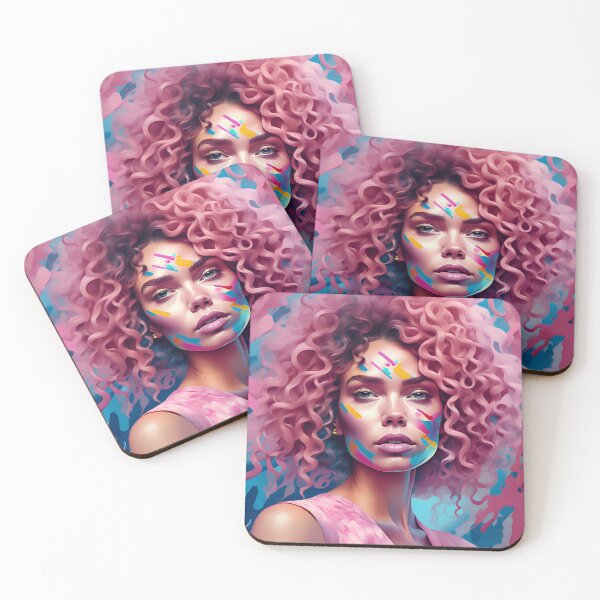 Item preview, Pink Curly Haired Woman designed and sold by Your Style, My Designs.